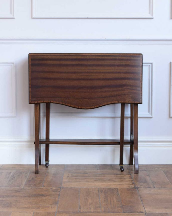 アンティークのテーブル アンティーク家具 優雅なアンティーク英国サザーランドテーブル、伸張式のゲートレッグテーブル。クルッと回転。(k-2569-f)