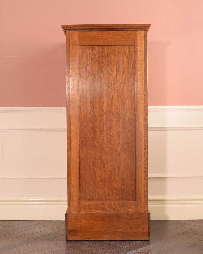 アンティークのキャビネット アンティーク家具 イギリスのアンティーク家具、どこにでも置けるサイズのファイルキャビネット。しっかり修復した自慢の後ろ姿アンティークは新品ではないので、経年変化によるキズはありますが、専門の職人がしっかり修復したので後ろ姿も美しいんです。(k-2641-f)