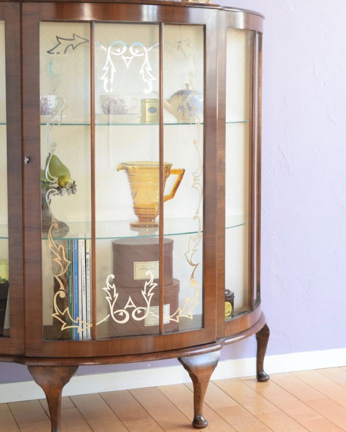 アンティークガラスの扉