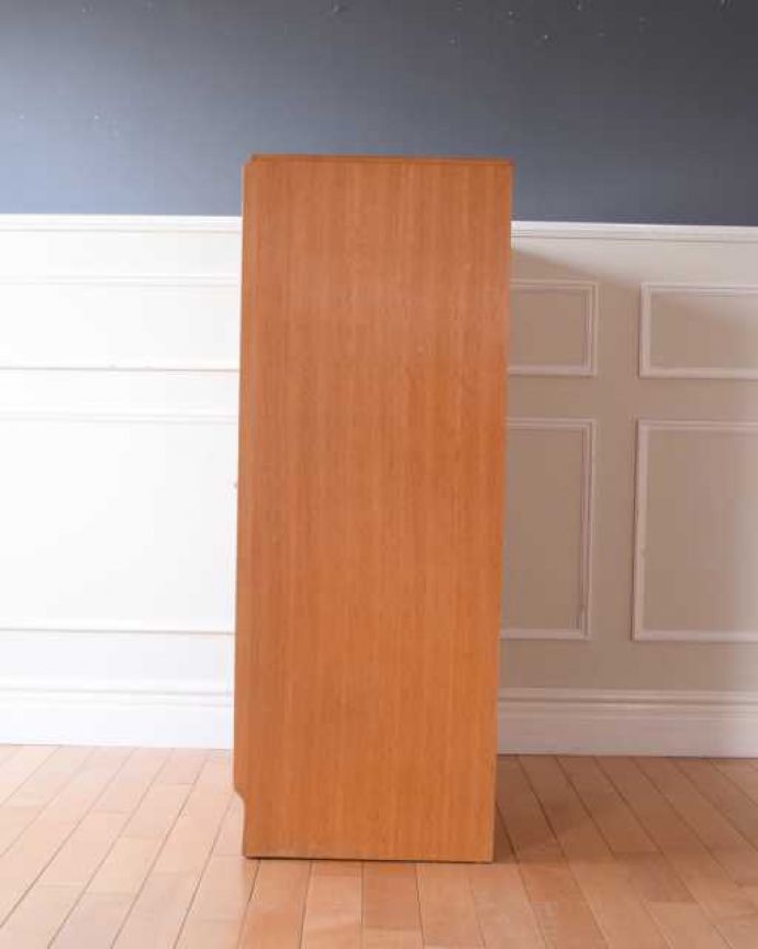 G-PLAN(Gプラン) アンティーク家具 一台で3役!とってもめずらしいG-PLANのヴィンテージキャビネット(ワードローブ)。横から見た姿もステキ正面だけじゃなく横から見るとこんな感じです。(k-2728-f)