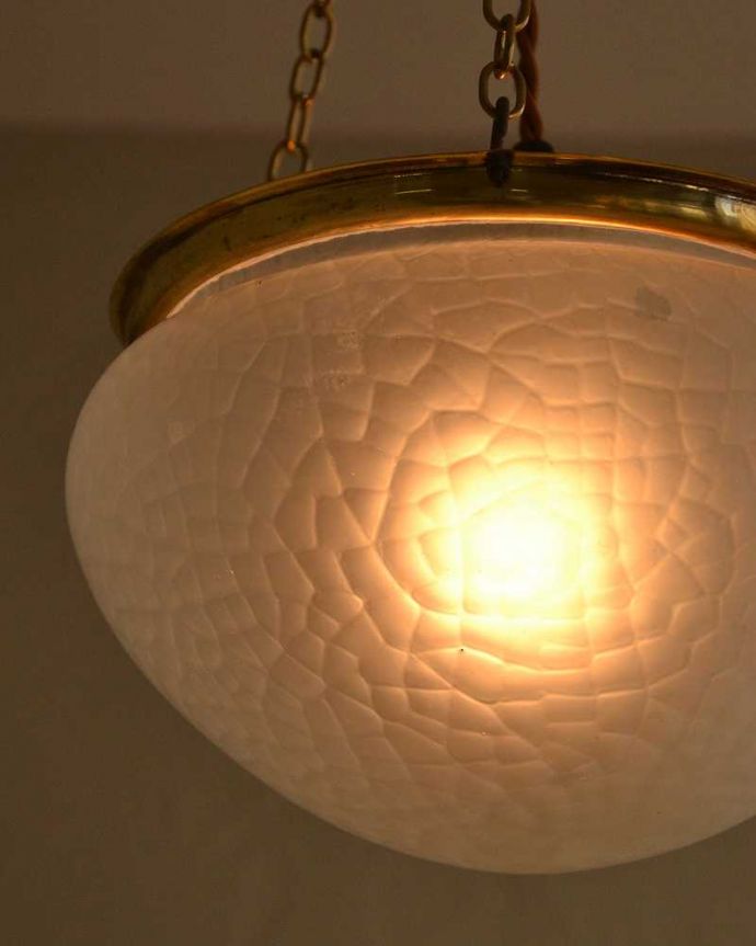 ペンダントライト　照明・ライティング　イギリスで見つけたアンティークハンギングボウル(E26丸球) 。。(k-2772-z)