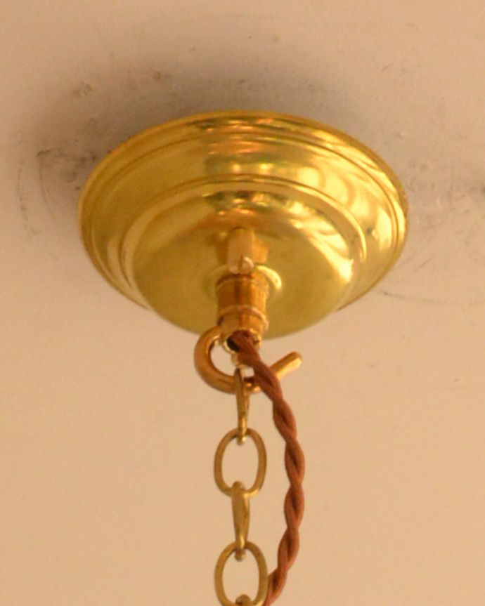 ペンダントライト　照明・ライティング　イギリスで見つけたアンティークハンギングボウル(E26丸球) 。。(k-2772-z)