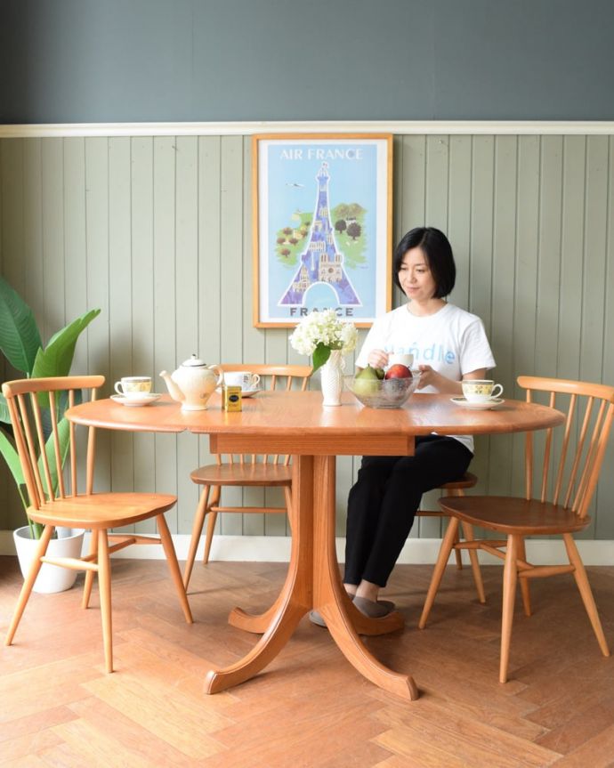 アーコールの家具　アンティーク家具　アンティーク テーブル（アーコール）　やっぱり人気！3WAYで使えるアーコールのテーブル。(k-2802-f)