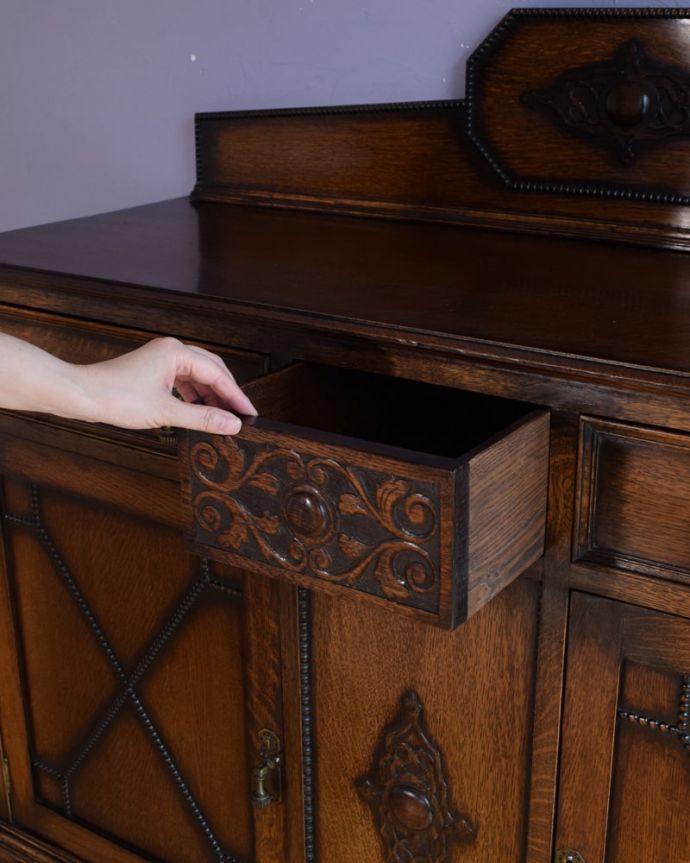 サイドボード アンティーク家具 アンティーク サイドボード 隠し引出し手入り(k-2822-f)