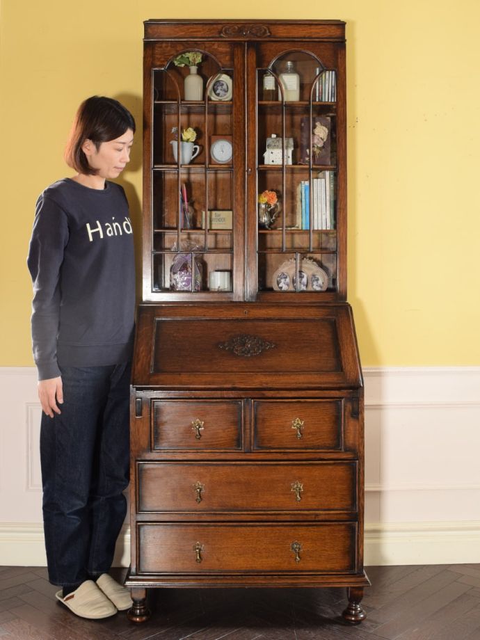 アンティークのビューローブックケース