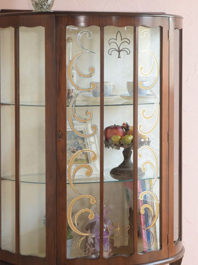 アンティークガラスの扉