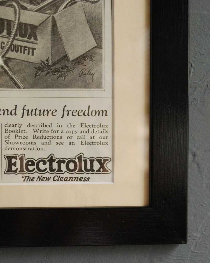 アンティーク その他の雑貨 アンティーク雑貨 イギリスで見つけたElectrolux社のレトロでお洒落なアンティークアートフレーム。シックなフレーム付き中の絵と相まって、レトロでシックな仕上がりです。(k-2956-z)