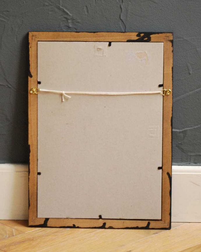 アンティーク その他の雑貨　アンティーク雑貨　壁のオシャレなインテリア、アンティークアートフレーム（HUDSONS ） 。後ろから見ると･･･こんな感じで壁に引っ掛けられるようになっています。(k-2957-z)