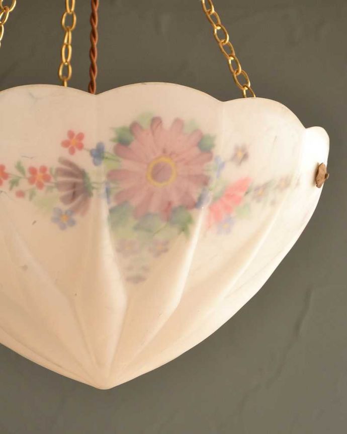 シャンデリア　照明・ライティング　優しいお花模様が可愛いアンティークハンギングボウル（E26球付）。。(k-2960-z)