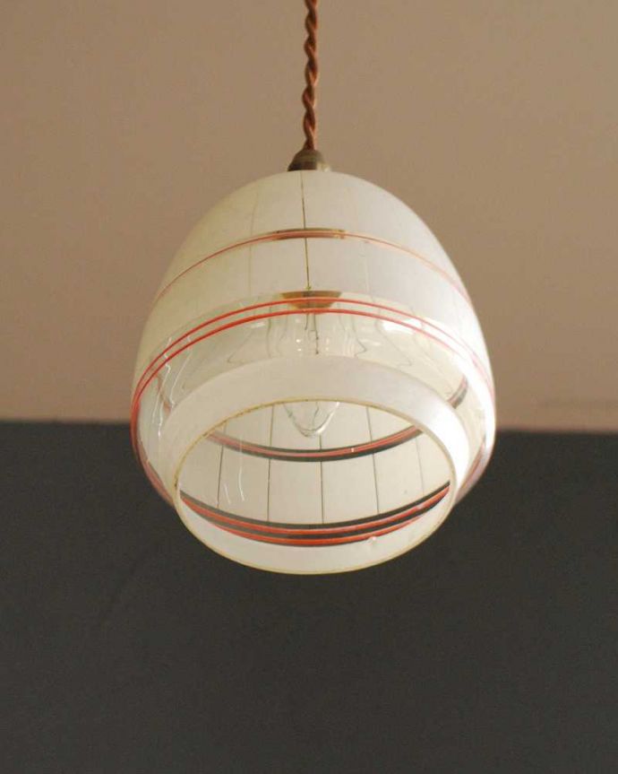 ペンダントライト　照明・ライティング　明かりがこぼれる素敵なアンティークガラスシェード(コード・シャンデリア電球・ギャラリーなし) 。。(k-2979-z)