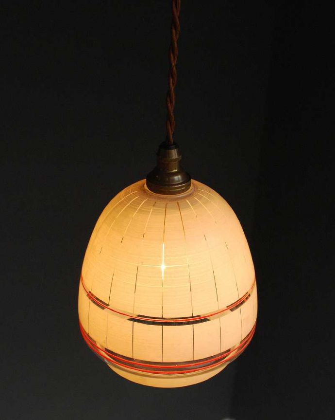 ペンダントライト　照明・ライティング　明かりがこぼれる素敵なアンティークガラスシェード(コード・シャンデリア電球・ギャラリーなし) 。。(k-2979-z)