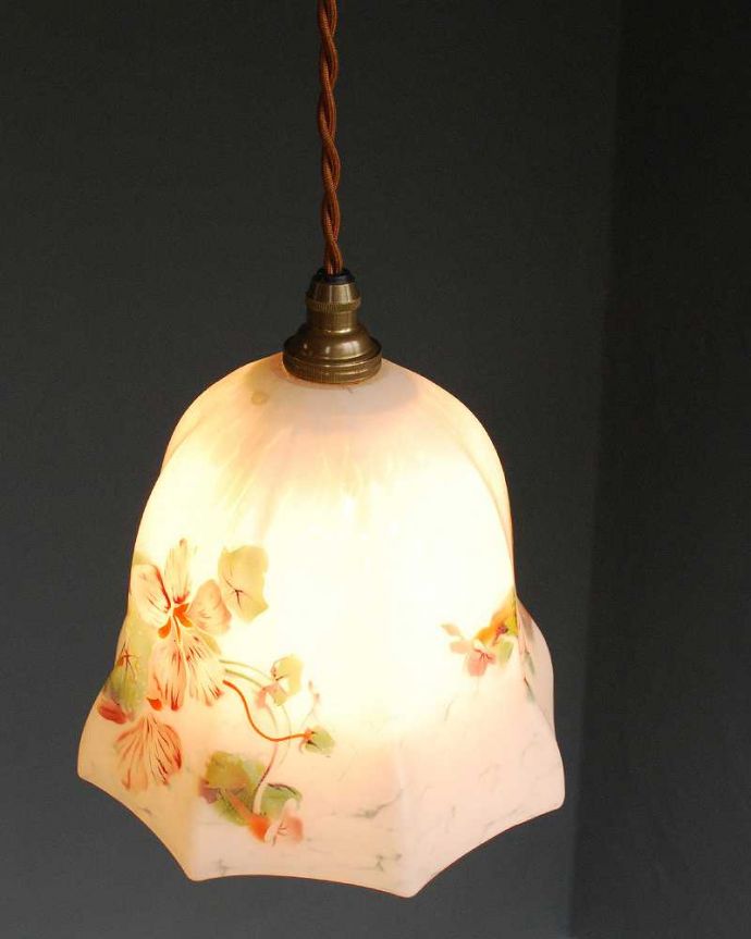 ペンダントライト　照明・ライティング　アンティーク ペンダントライト(コード・シャンデリア電球・ギャラリーなし)。。(k-2989-z)