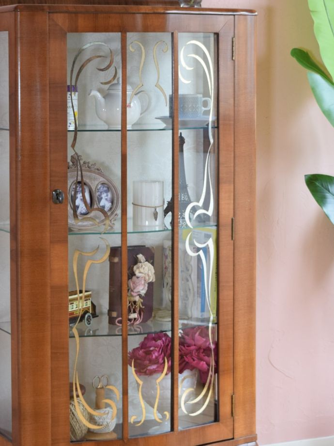 アンティークガラスの扉