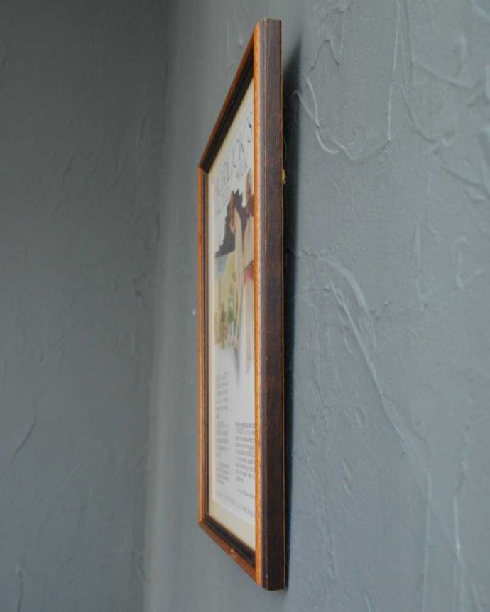 アンティーク その他の雑貨　アンティーク雑貨　Horlicks（ホーリックス）のアンティークアートフレーム（ポスター）。横から見ると…こんな感じです。(k-3152-z)