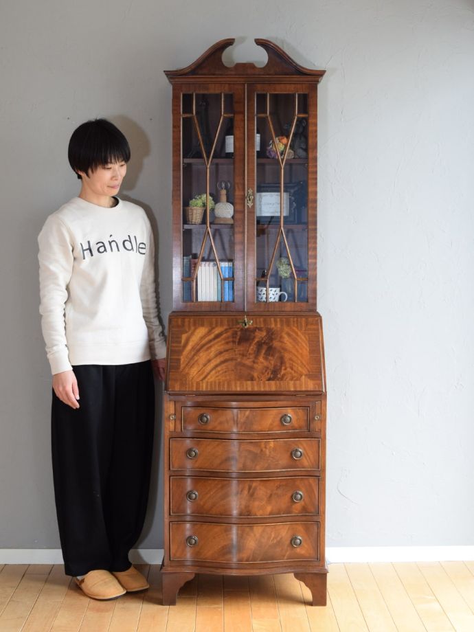 アンティークのビューローブックケース