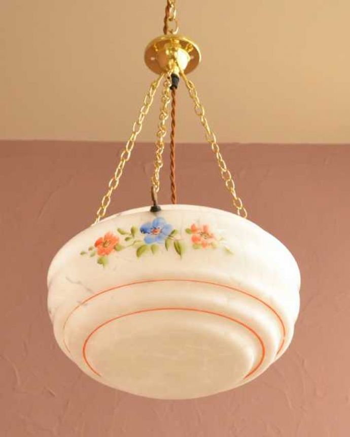 修復後のアンティーク照明器具