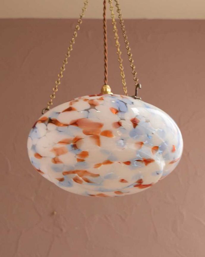 修復後のアンティーク照明器具