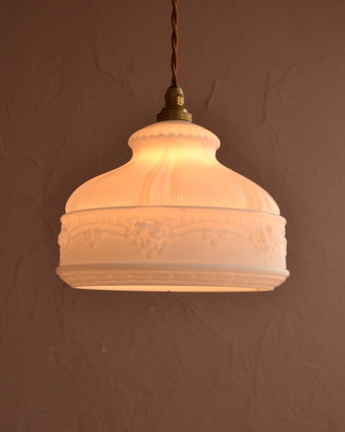 照明・ライティング　アンティーク シェード　。(k-4158-z)