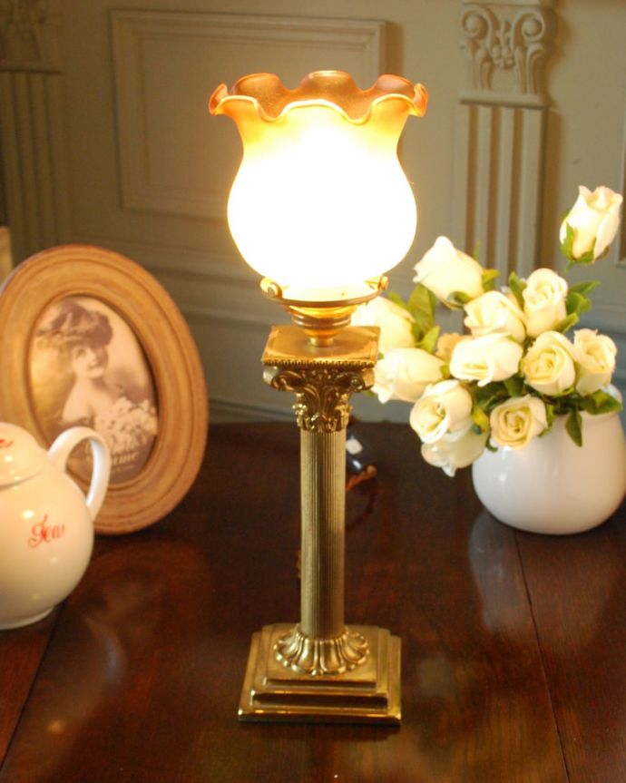 スタンドライト　照明・ライティング　アンティーク テーブルランプ　(k-4183-z)