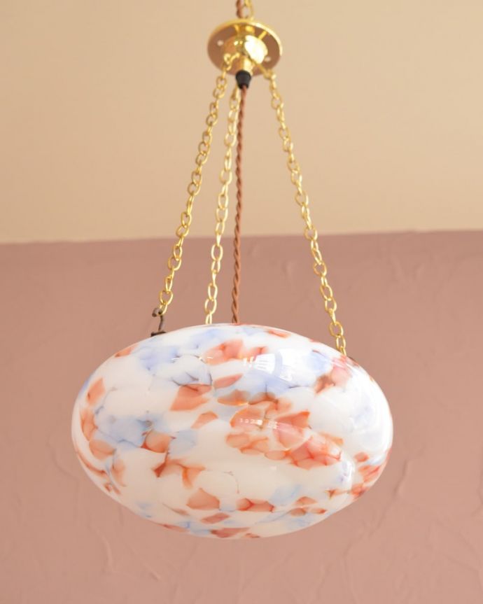 修復後のアンティーク照明器具