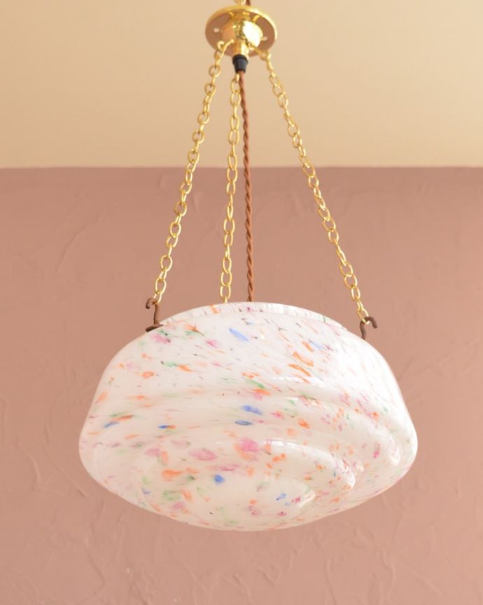 修復後のアンティーク照明器具