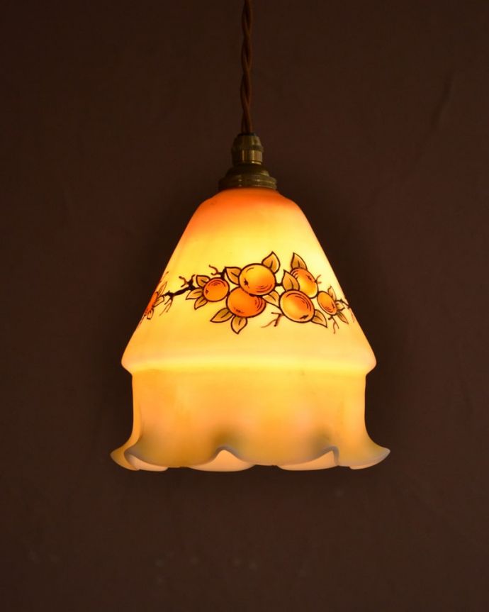 ペンダントライト　照明・ライティング　アンティーク シェード　。(k-4238-z)