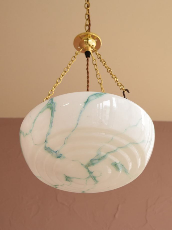 修復後のアンティーク照明器具