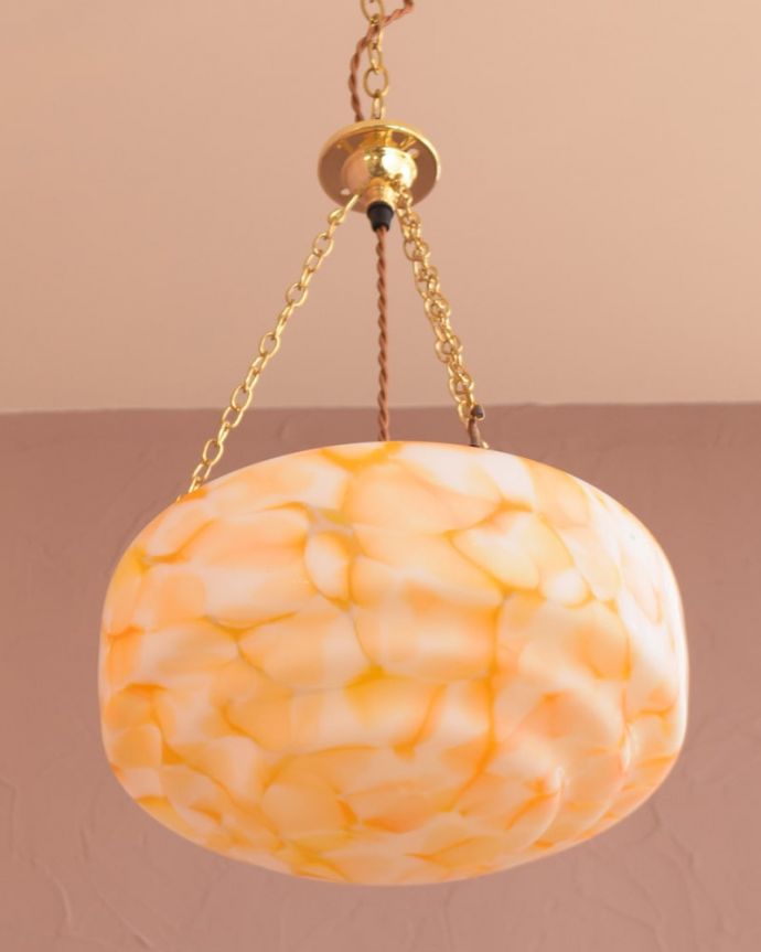 修復後のアンティーク照明器具