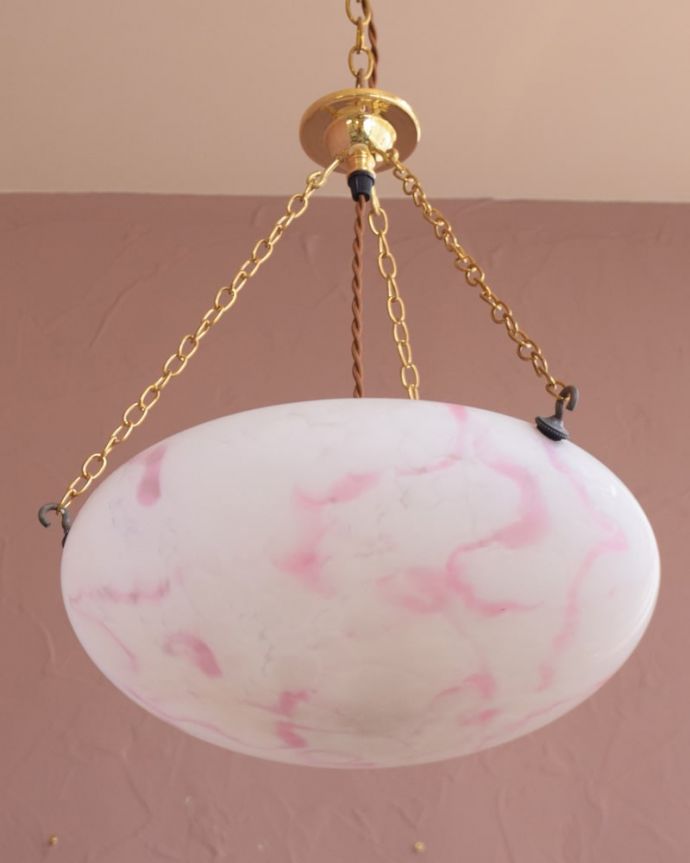 修復後のアンティーク照明器具