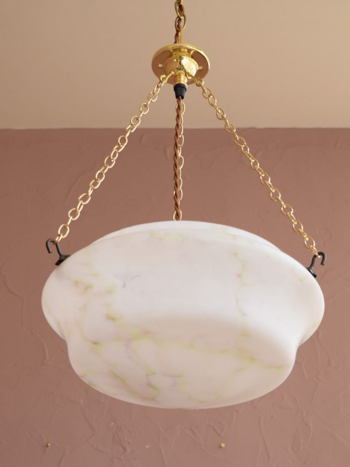 修復後のアンティーク照明器具