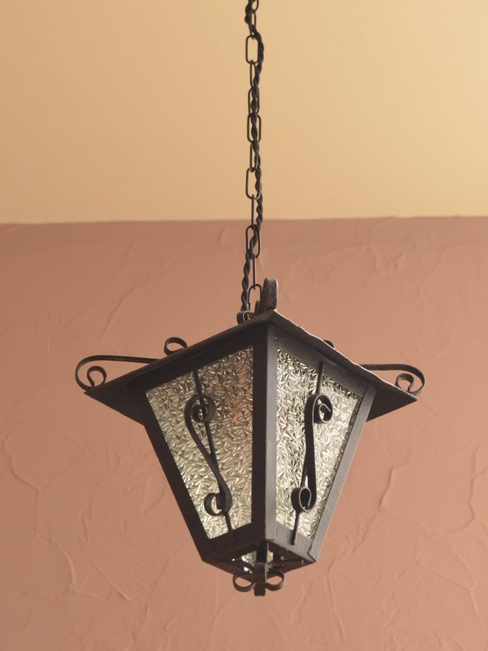 修復後のアンティーク照明器具