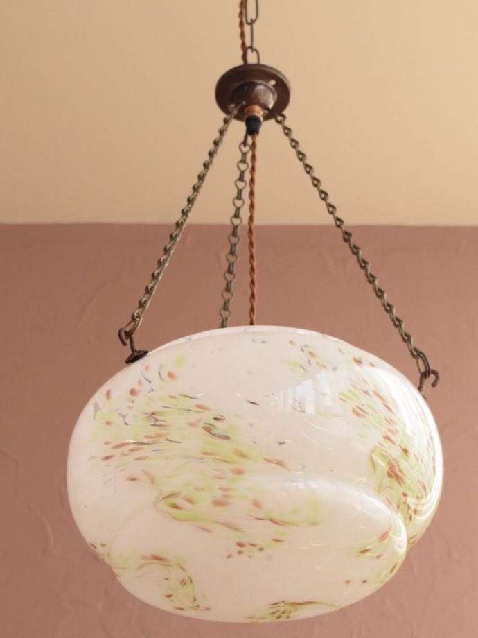 修復後のアンティーク照明器具