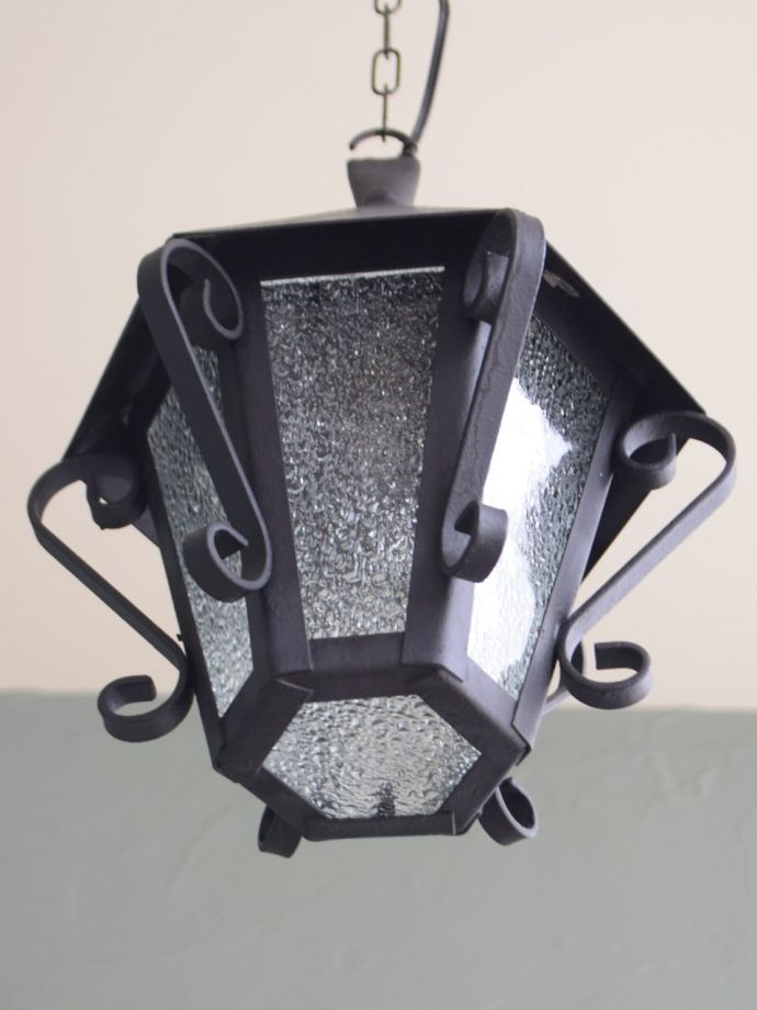 修復後のアンティーク照明器具