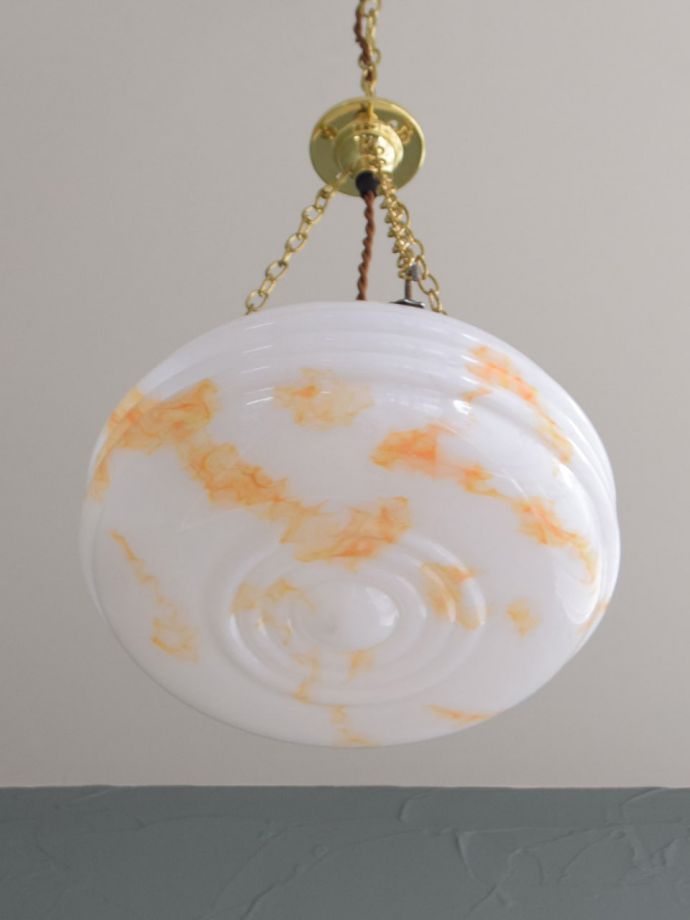 修復後のアンティーク照明器具