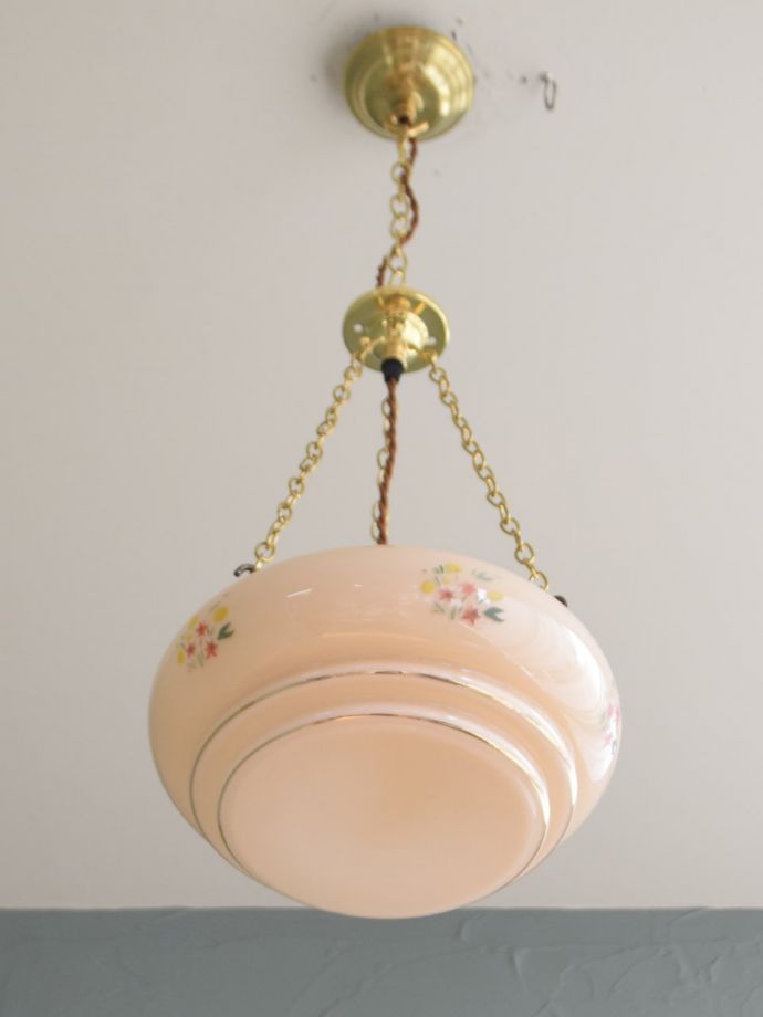 修復後のアンティーク照明器具