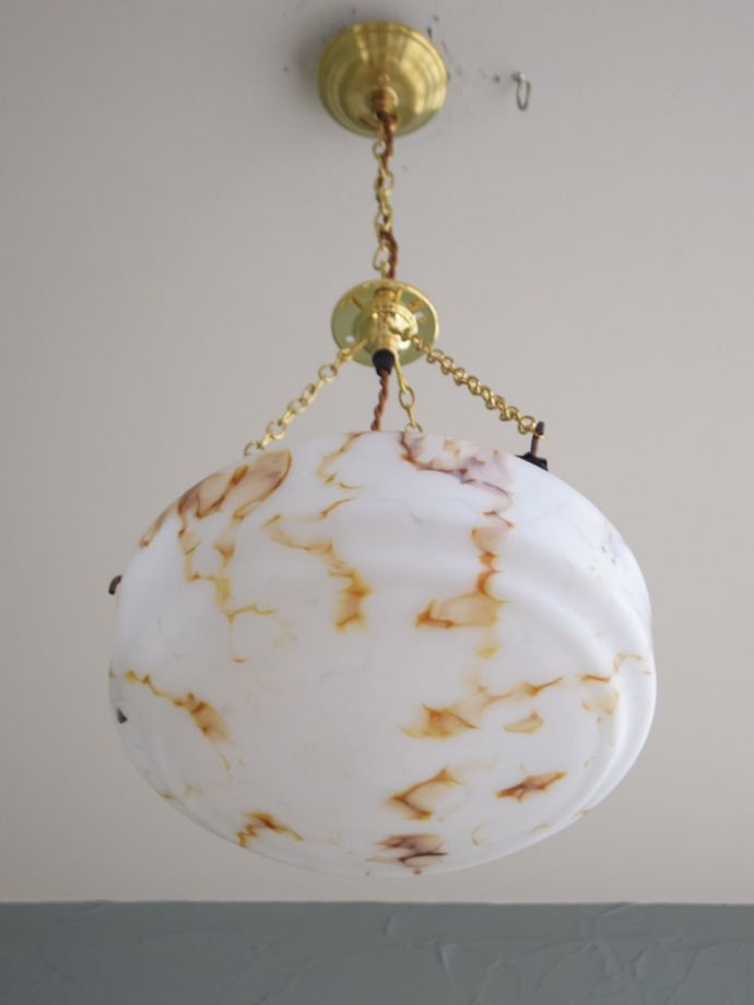 修復後のアンティーク照明器具