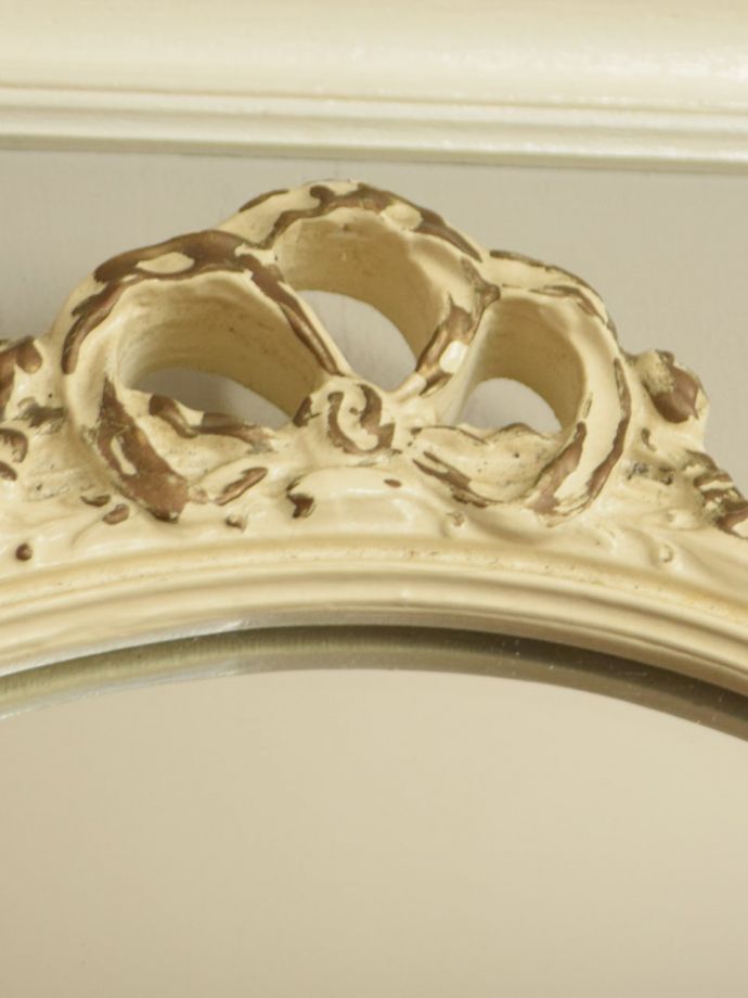 フランスのアンティークの壁掛け鏡、可愛いアンティークの