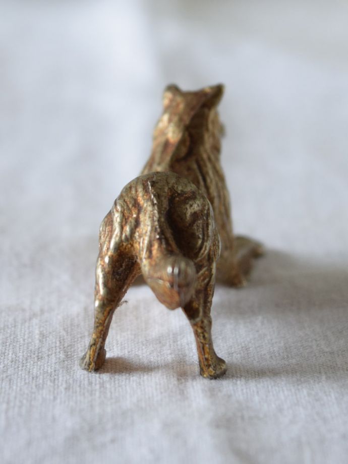 アンティークのおしゃれな真鍮雑貨、コリー犬のブラスドッグ(k-4811-z
