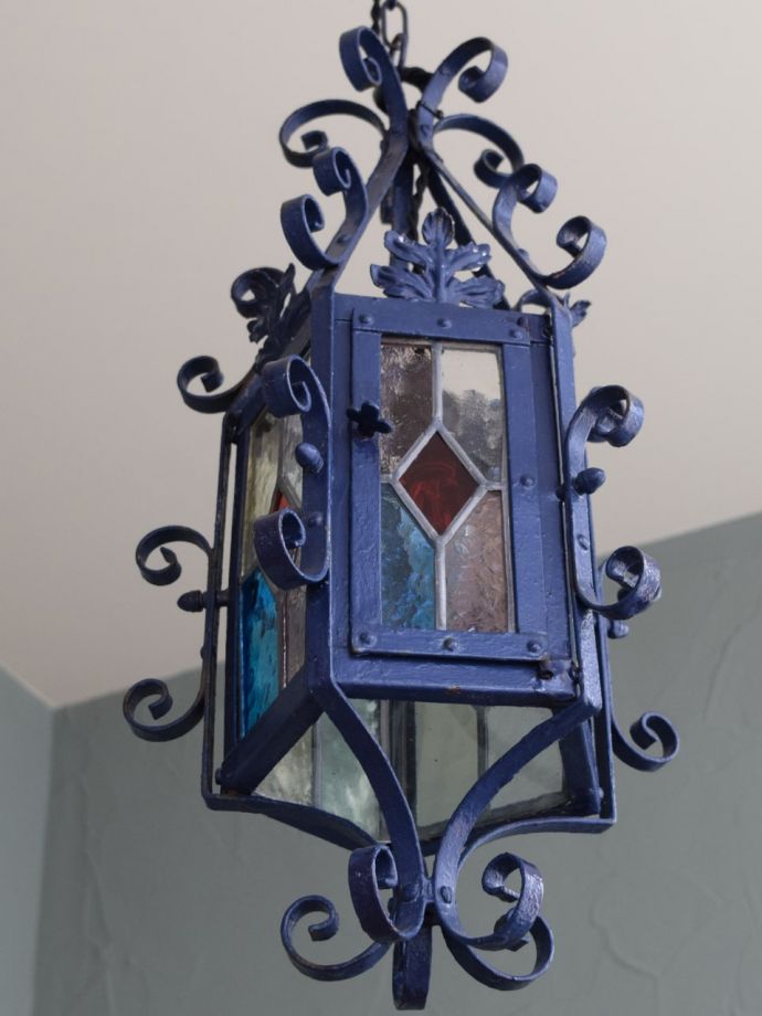 修復後のアンティーク照明器具