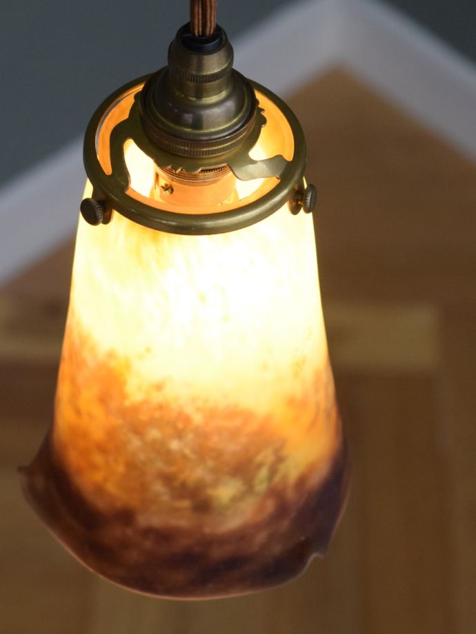 フランスのアンティーク照明、Muller（ミューラー）兄弟のペンダント