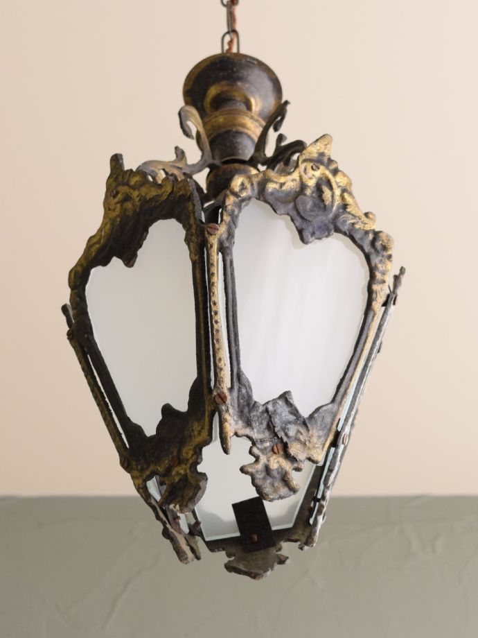 修復後のアンティーク照明器具