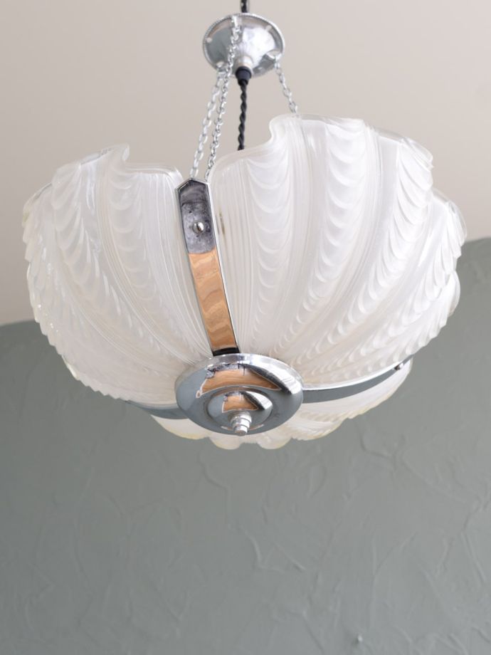 修復後のアンティーク照明器具