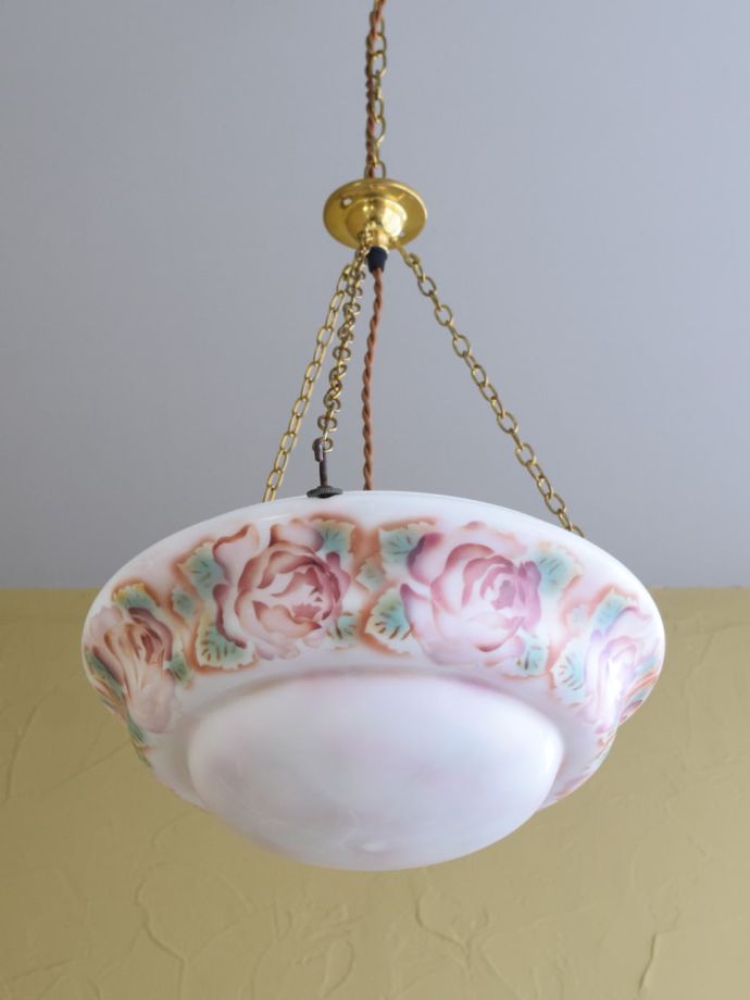 修復後のアンティーク照明器具