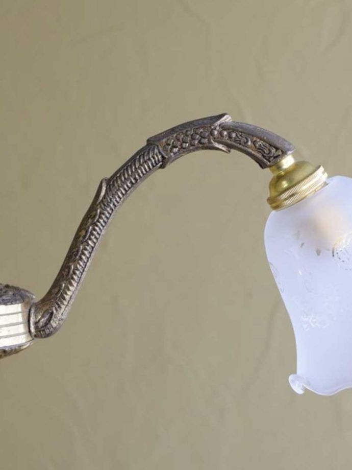 ガラスシェード付きのシャンデリア