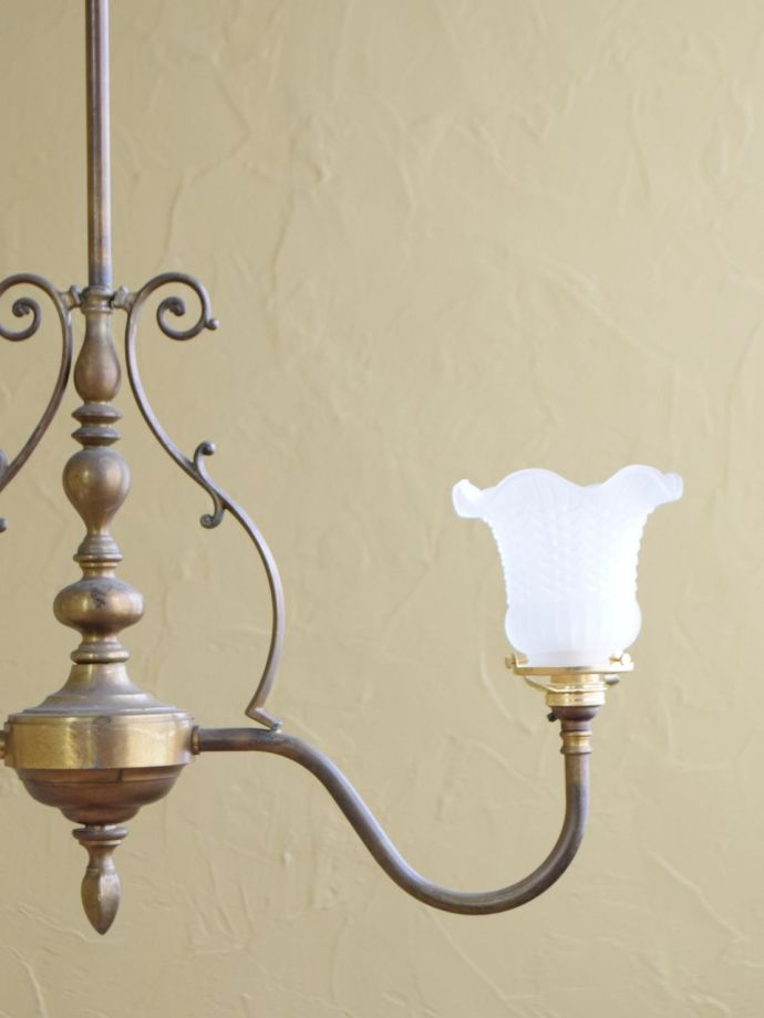 ガラスシェード付きのシャンデリア