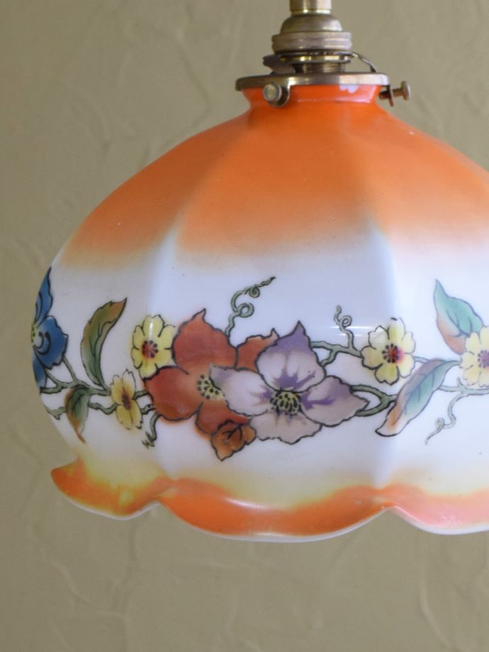 アンティークガラスのランプシェード