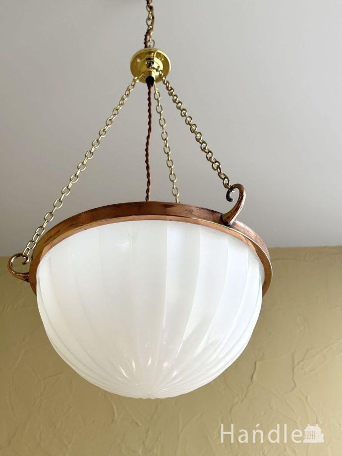 修復後のアンティーク照明器具