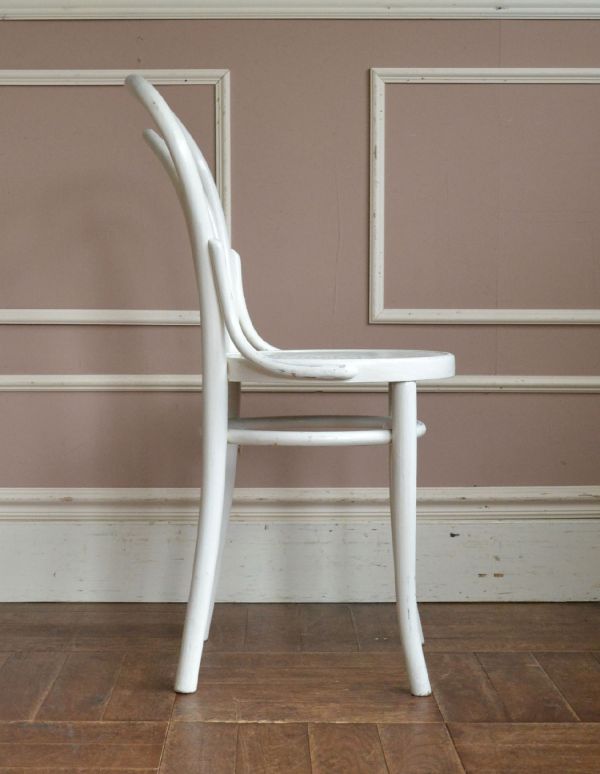 k-899-c アンティークベントウッドチェア(ホワイト)の横