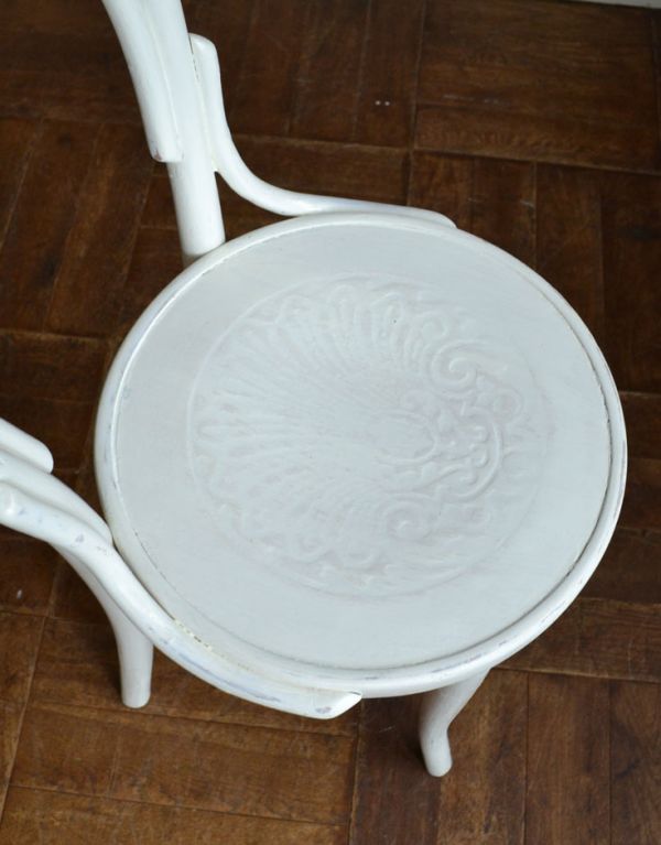 k-899-c アンティークベントウッドチェア(ホワイト)の座面