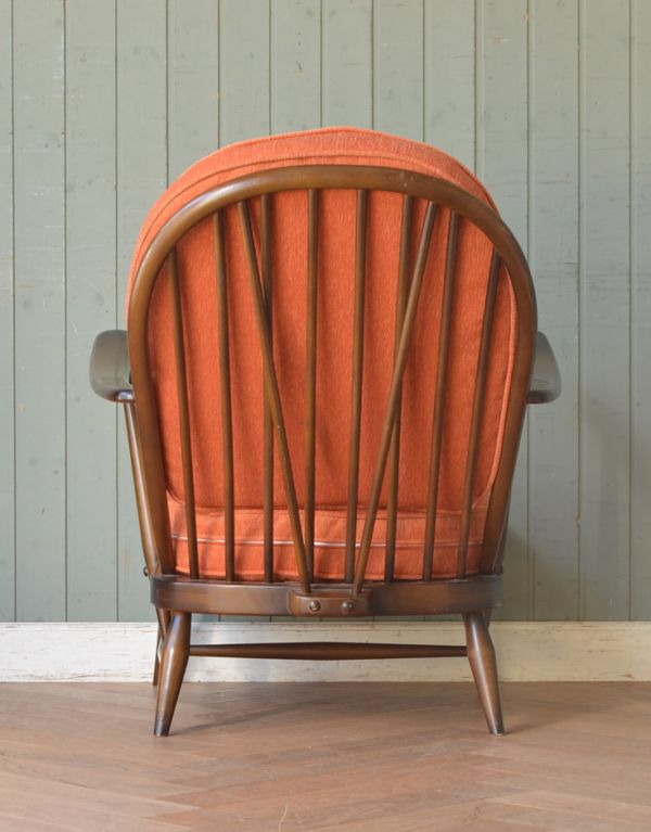 アーコール社のアンティークソファ、1人掛けのラウンジチェア(オレンジ